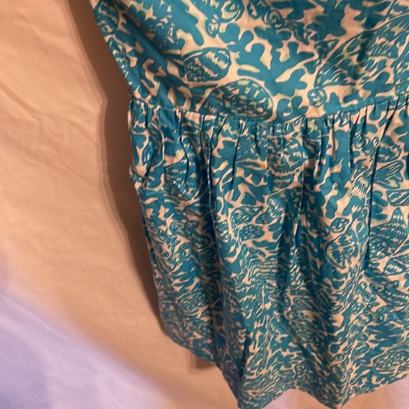 Lilly Pulitzer Girls / Teens Blue White Sea Life Motif Stretch Dress Size XS - Picture 6 of 12